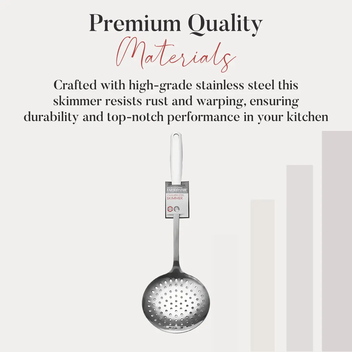 Farberware Stainless Steel Skimmer 14" | Rust-Resistant, Dishwasher Safe, Lifetime Warranty - view 4