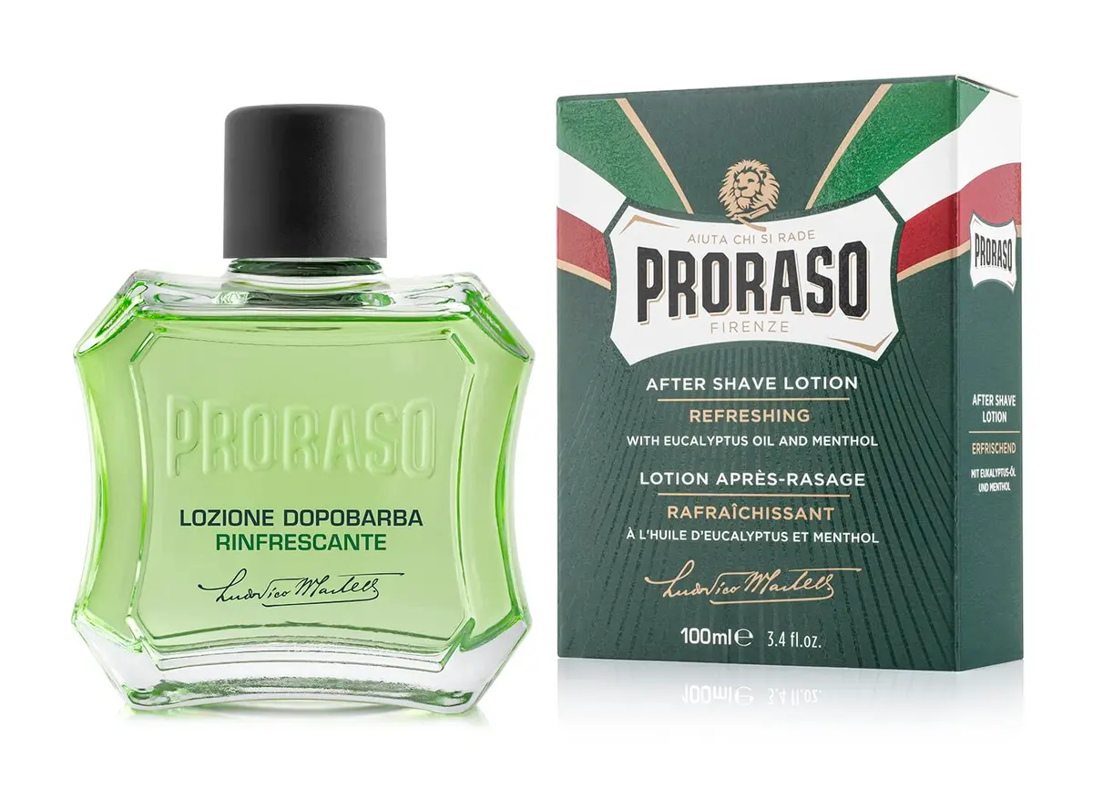 Proraso After Shave Lotion Eucalyptus & Menthol Refreshing Splash 100ml (3.4 Fl Oz) | Calms Skin Post-Shave - main product image