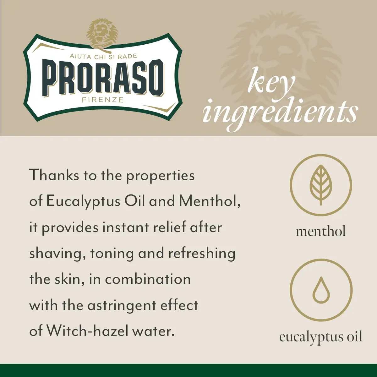 Proraso After Shave Lotion Eucalyptus & Menthol Refreshing Splash 100ml (3.4 Fl Oz) | Calms Skin Post-Shave - view 4