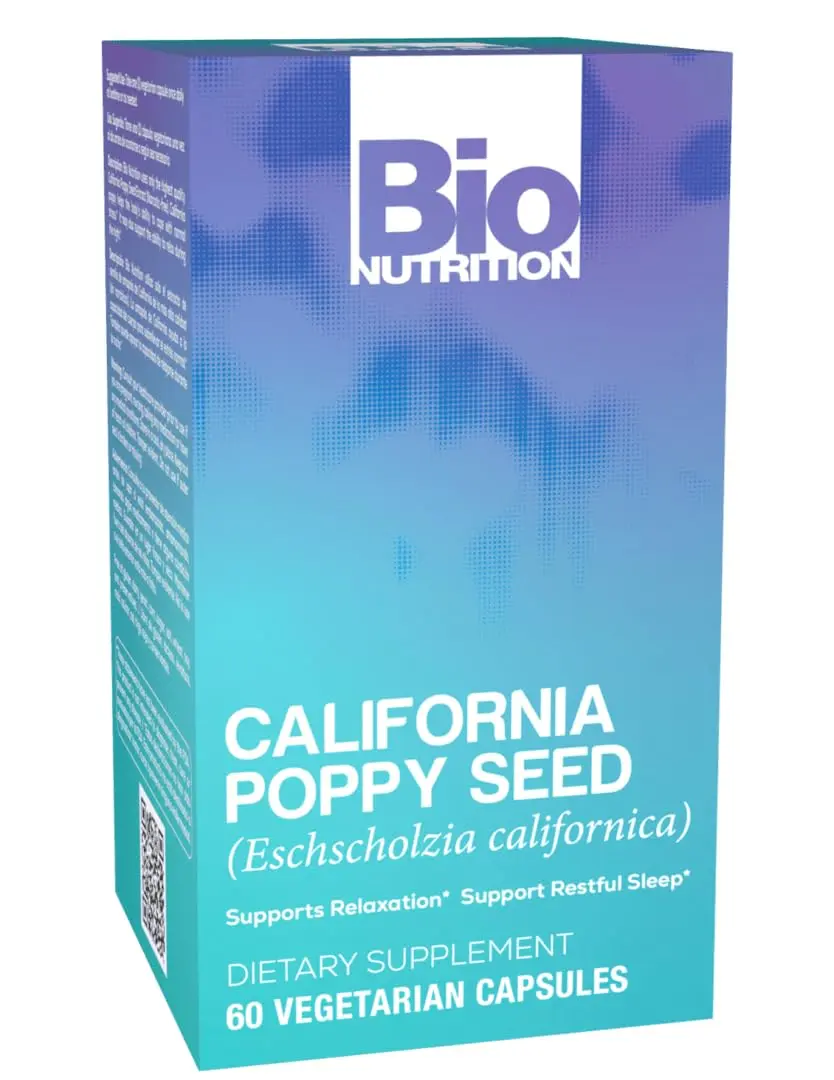 Bio Nutrition California Poppy Vegi-Caps 60 Count | Natural Relaxation & Sleep Support (100 words) - main product image