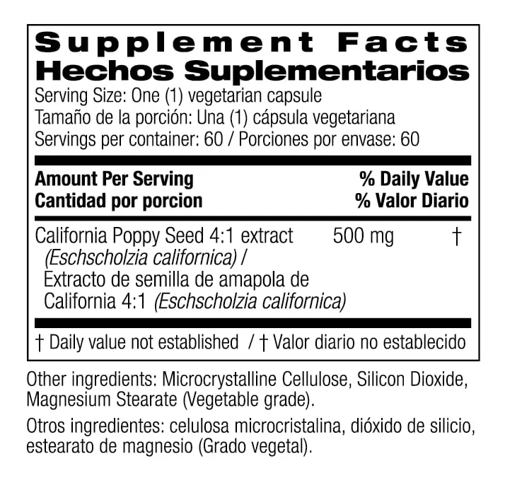 Bio Nutrition California Poppy Vegi-Caps 60 Count | Natural Relaxation & Sleep Support (100 words) - view 6
