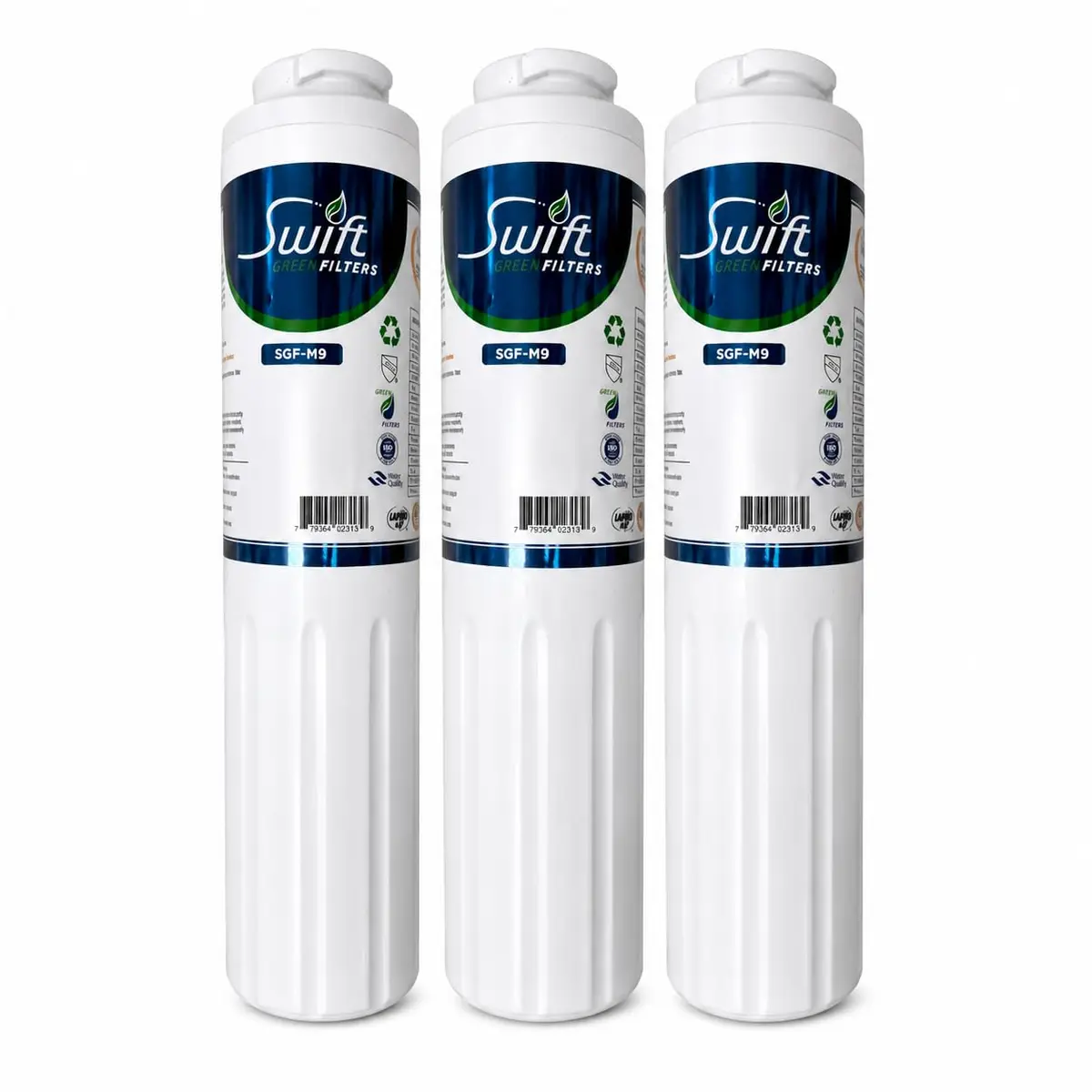 Swift Green Filters SGF-M9 Replacement Refrigerator Water Filter 3 Pack | NSF Certified, Eco-Friendly Coconut Shell Carbon, 2000-Gallon Capacity - main product image