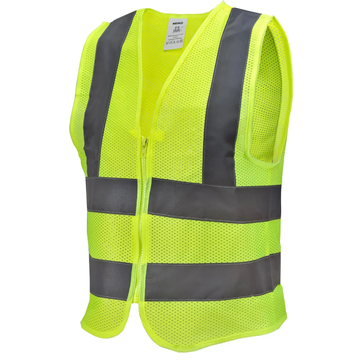 NEIKO High Visibility Safety Vest ANSI Class 2, No Pocket, Neon Yellow, XX-Large (2XL) | ANSI Class 2 Reflective Vest - main product image