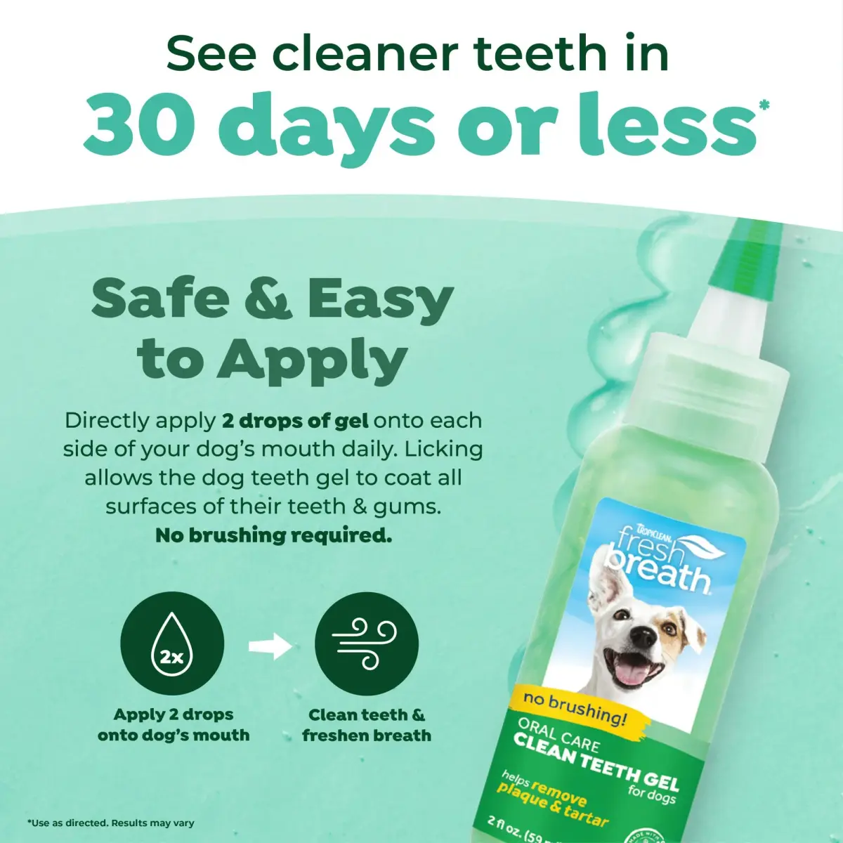 TropiClean Clean Teeth Gel for Dogs | Dog Dental Care | Breath Freshener | 59ml (2 Fl Oz) | Supports Oral Health - view 3