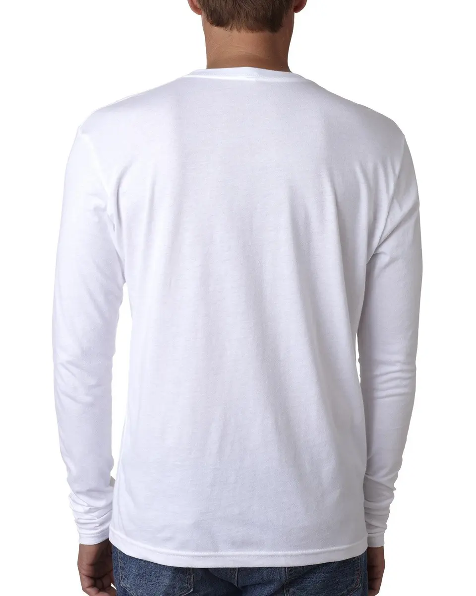 Next Level Apparel Men's Long-Sleeve Crew T-Shirt White Medium | 100% Cotton, Imported, Machine Wash - view 2