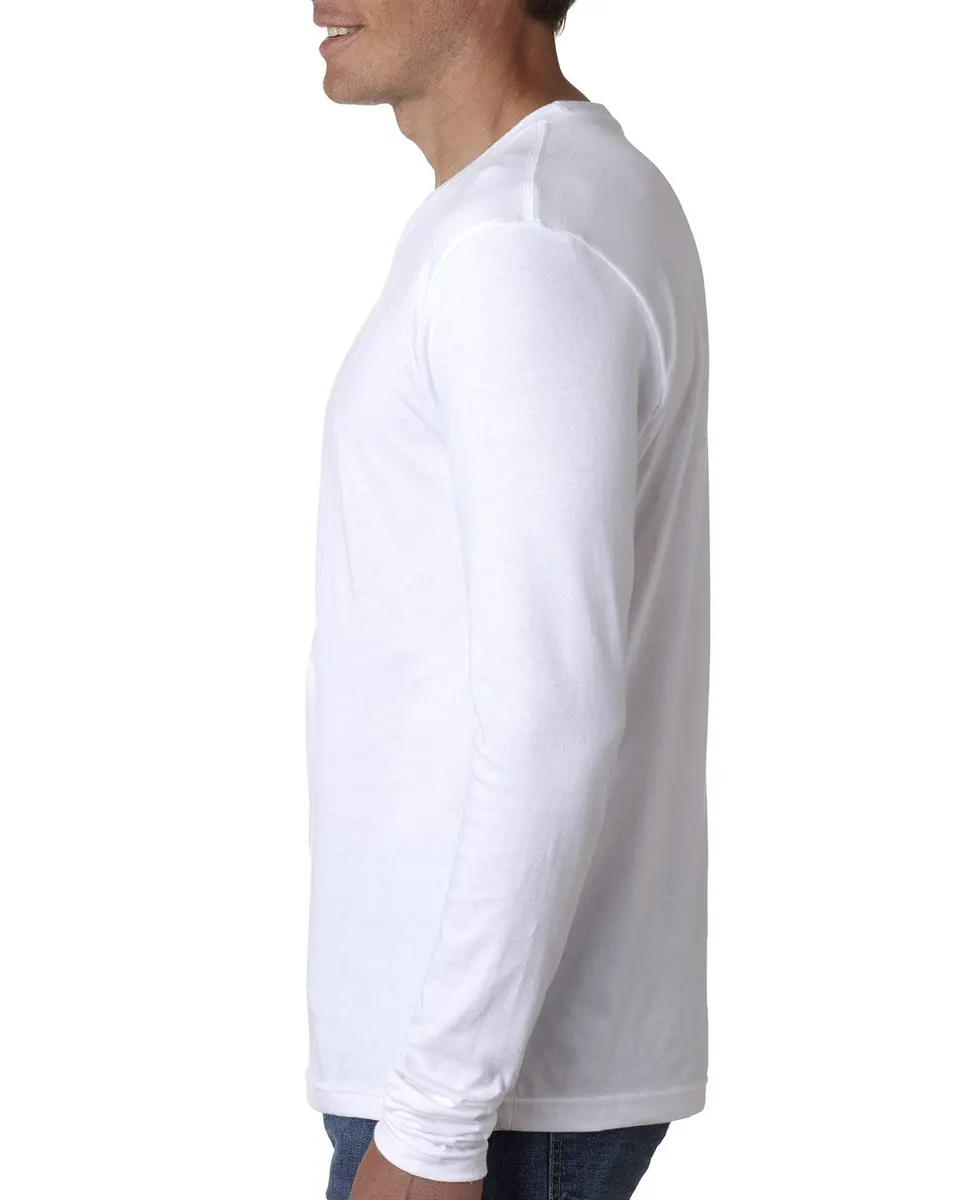 Next Level Apparel Men's Long-Sleeve Crew T-Shirt White Medium | 100% Cotton, Imported, Machine Wash - view 3