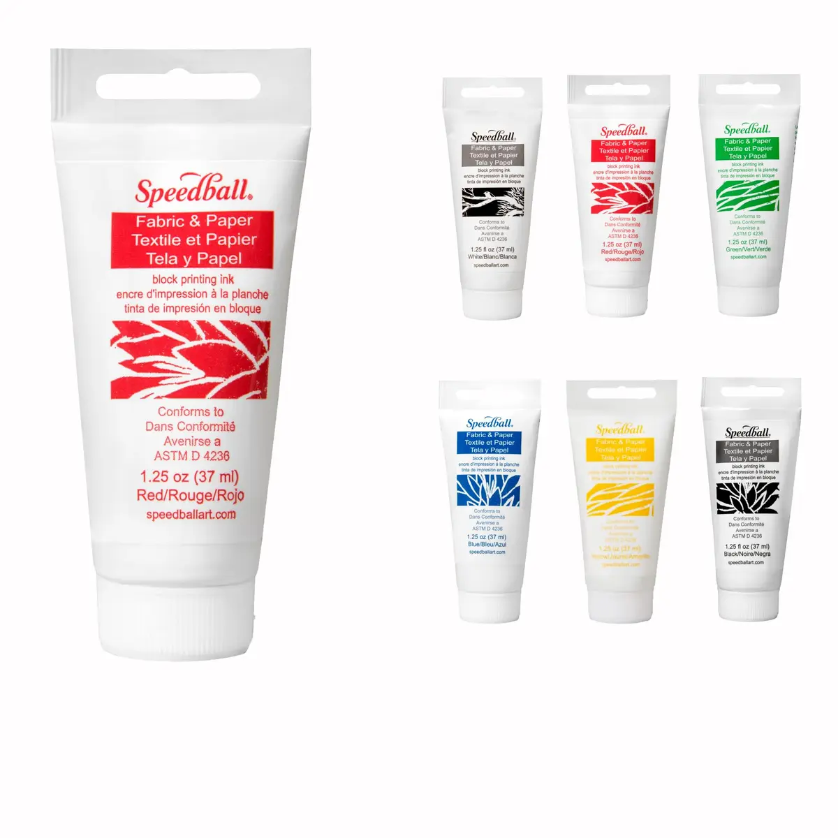 Speedball Premium Block Printing Ink Set - 6 Colors, 1.25 oz Each | Water-Soluble Oil-Based Ink for Fabric & Paper - view 3