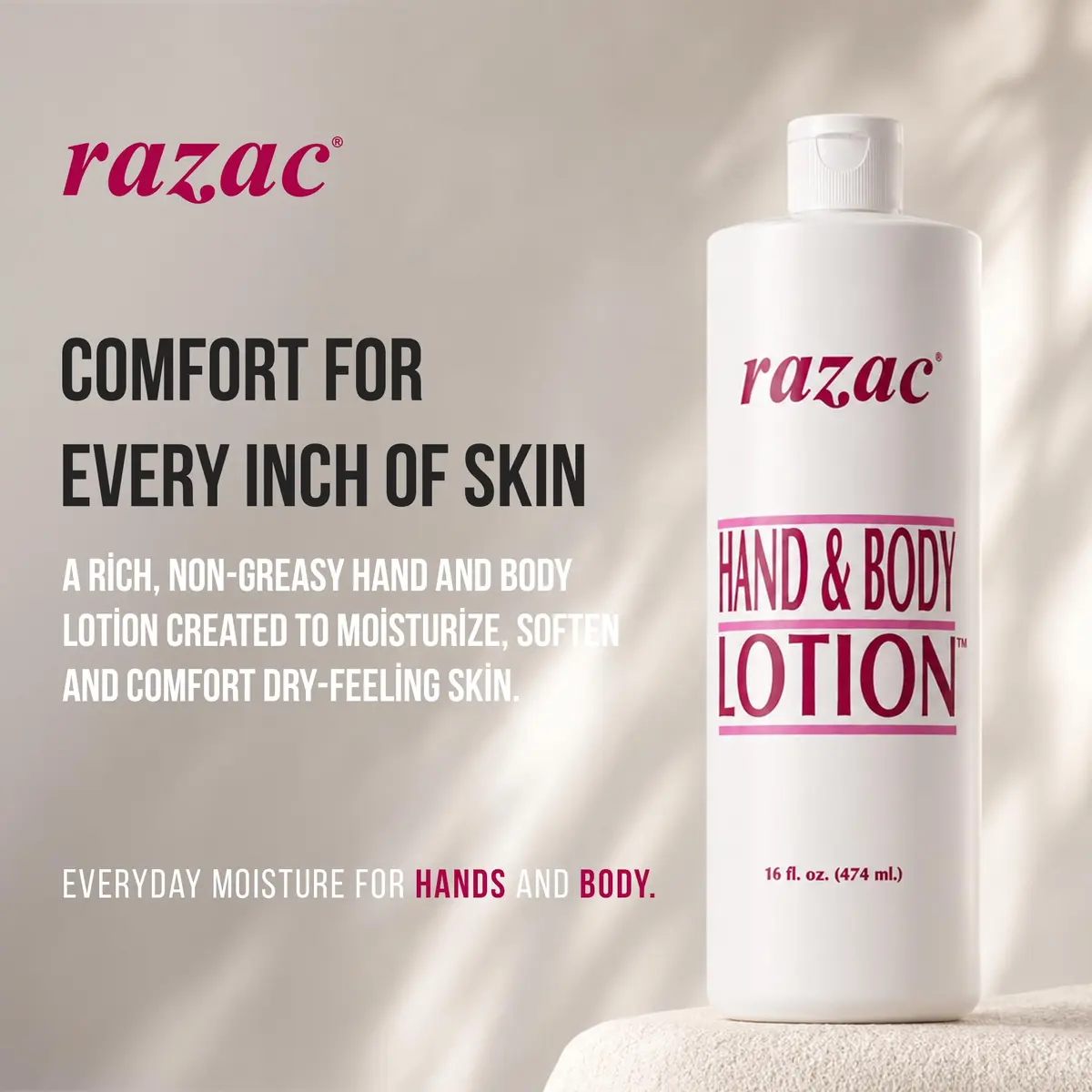 Razac Hand and Body Lotion 16oz | Deep Hydration & Fast Absorption for Sensitive Skin - view 2