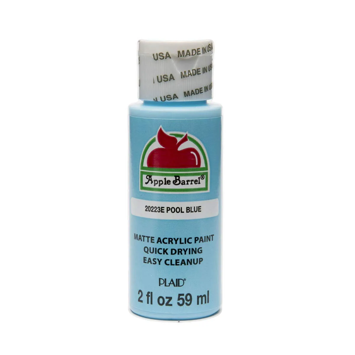 Apple Barrel Acrylic Paint Pool Blue (2 oz / 59 ml) | Non-Toxic Craft Paint for Canvas, Wood, Paper - main product image
