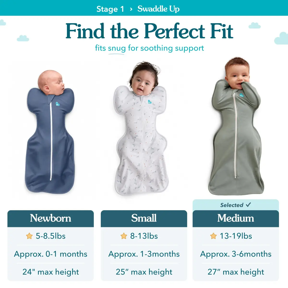 Love to Dream Swaddle Up Organic Baby Sleep Sack | 1.0 TOG, 68cm (27 in), Cream - view 4
