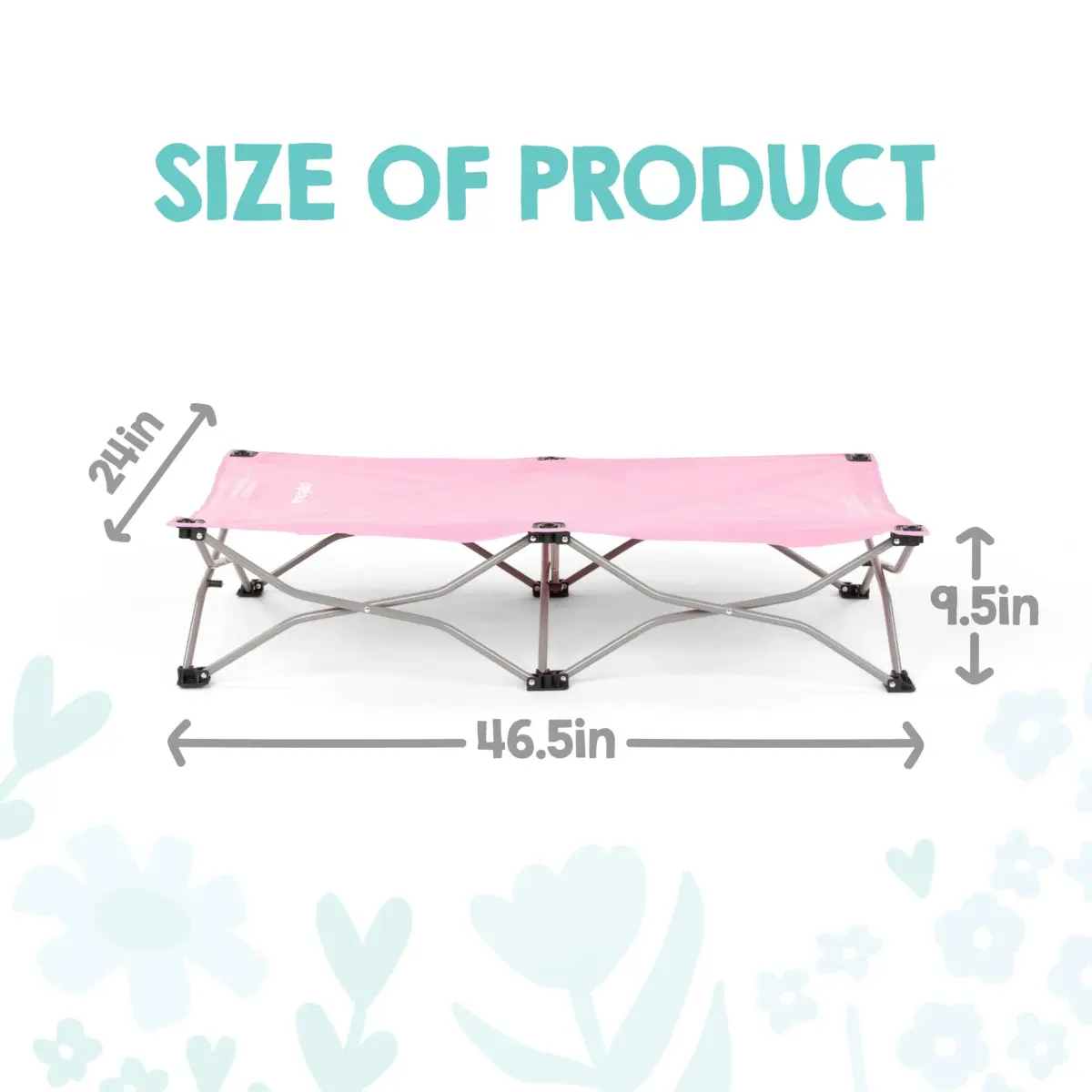 Regalo My Cot Portable Toddler Bed Pink 120cm (48in) x 61cm (26in) | Foldable Kids Travel Bed for Ages 2-5 - view 2
