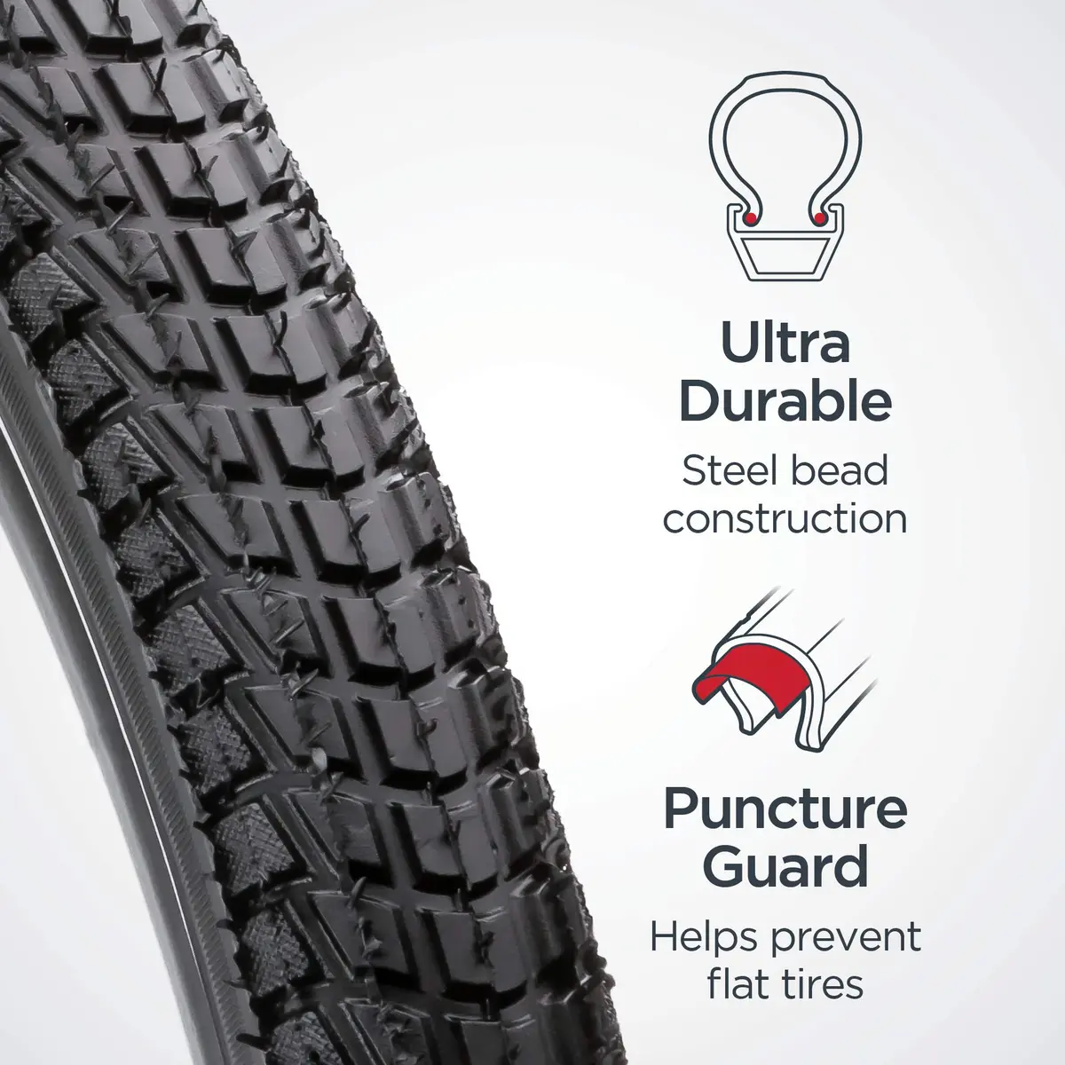 Schwinn Replacement Bike Tire 26" x 1.95" | Puncture Guard & Smooth Tread (70-120 chars) - view 5