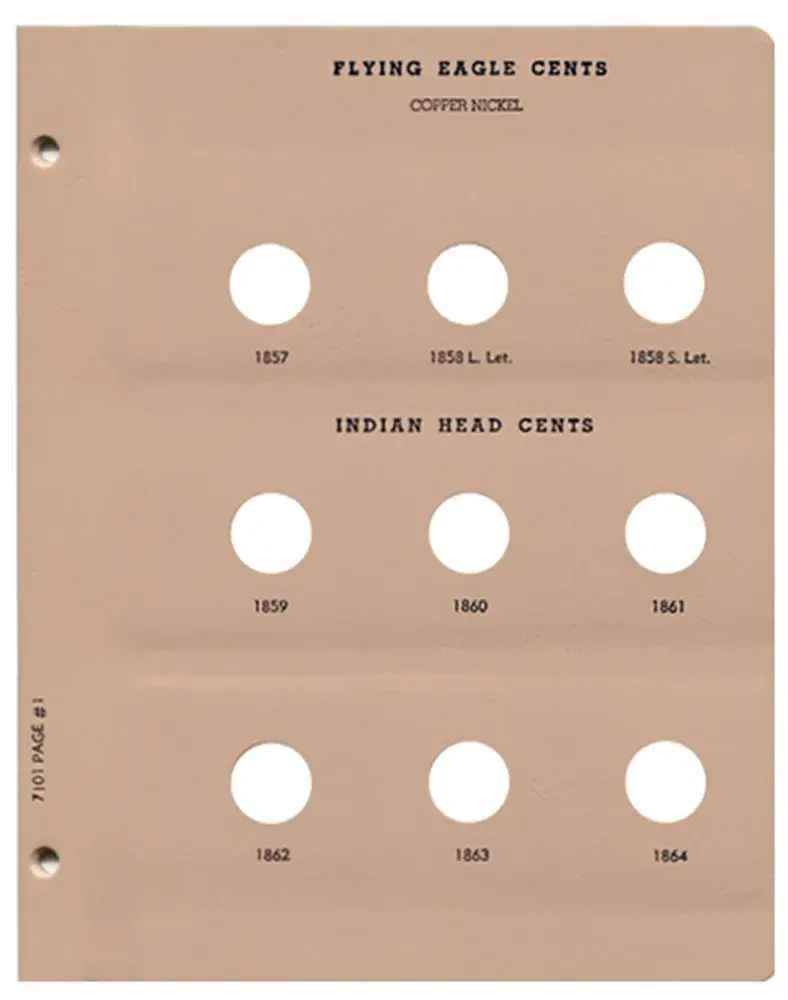 Dansco US Flying Eagle and Indian Head Cent Coin Album 1857-1909 #7101 | Holds 69 Coins - main product image
