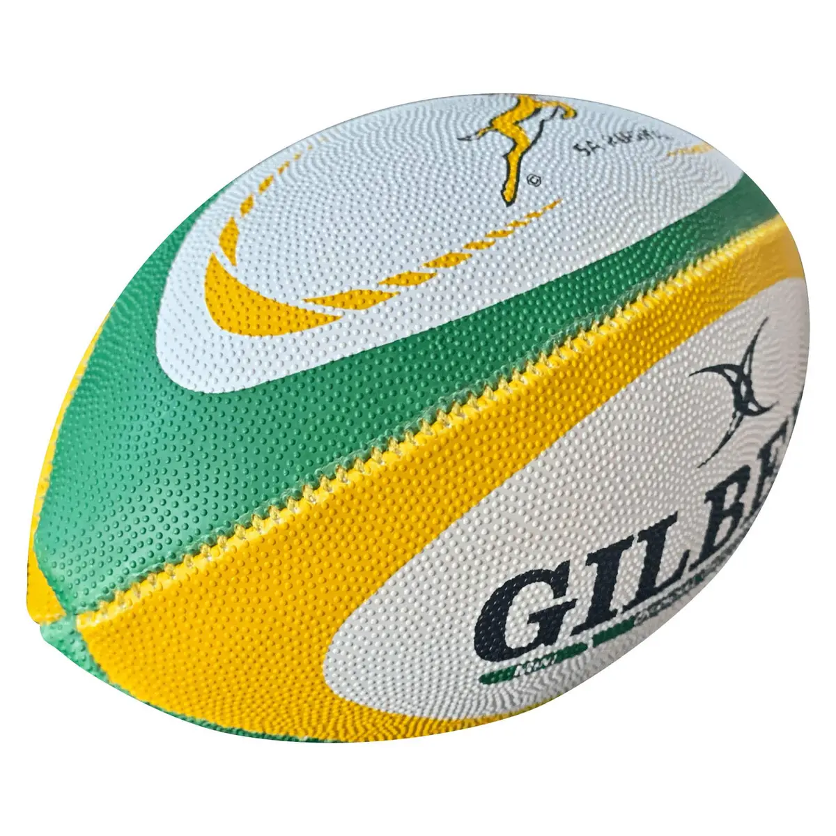 Gilbert South Africa Mini Rugby Ball | Official Replica Souvenir Ball (7.24" x 4.65" x 2.44") - view 2