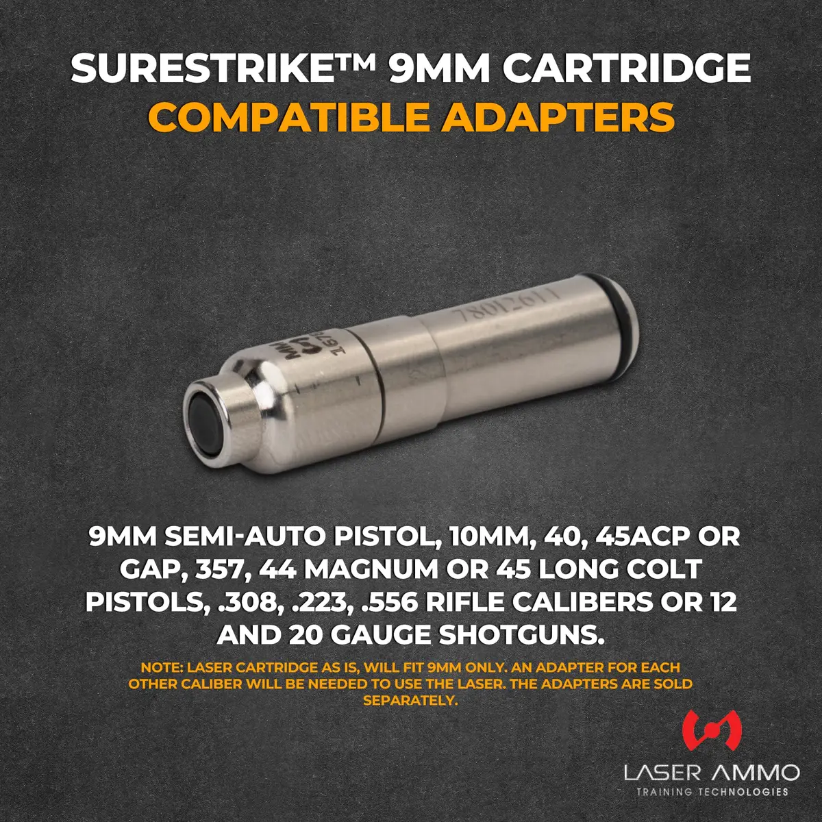 Laser Ammo SureStrike™ 9mm Cartridge - Laser Training Solution for Your 9mm, 9mm SureStrike™ Laser Cartridge (with red Visible Laser Class I, 3.5mW) - view 5