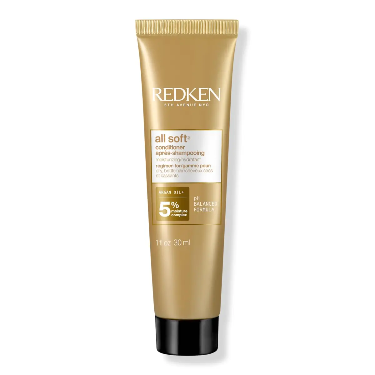 Redken All Soft Argan Oil Conditioner | For Dry / Brittle Hair | Moisturizes & Provides Intense Softness | 30ml (1 Fl Oz) | Salon Professional - main product image