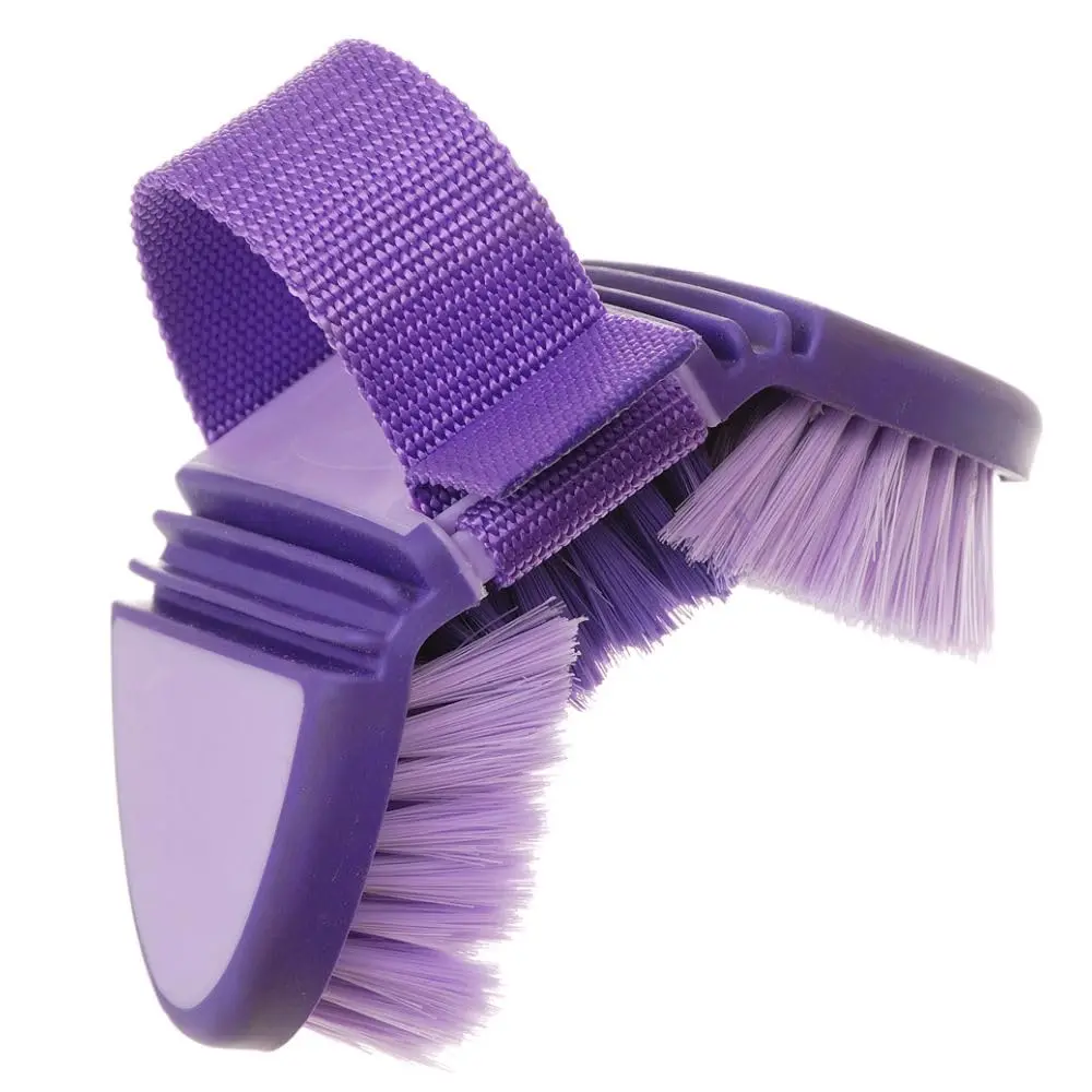 Tough 1 Great Grips Flex Finishing Brush - Purple/Light Purple | Flexible, Adjustable Horse Grooming Brush - view 3
