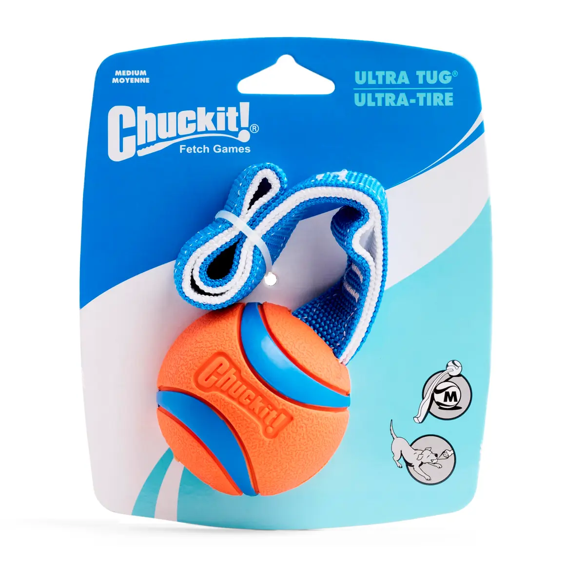 Chuckit! Ultra Tug Dog Toy Medium 2.5" (6.4 cm) | Durable Fetch & Tug Ball for Dogs 20-60lbs - view 6