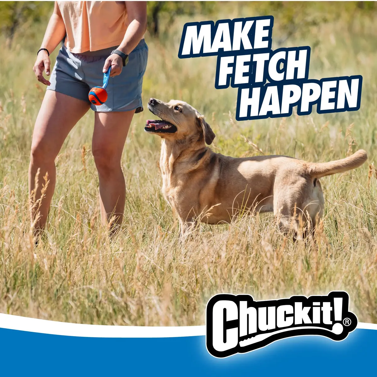Chuckit! Ultra Tug Dog Toy Medium 2.5" (6.4 cm) | Durable Fetch & Tug Ball for Dogs 20-60lbs - view 3
