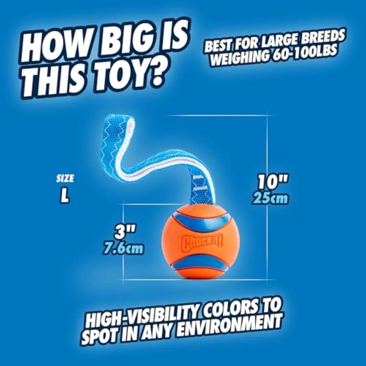 Chuckit! Ultra Tug Dog Toy, Large 3-inch Diameter, 0.1 kg (0.22 lb) | Fetch & Tug Play for Large Breeds - view 4