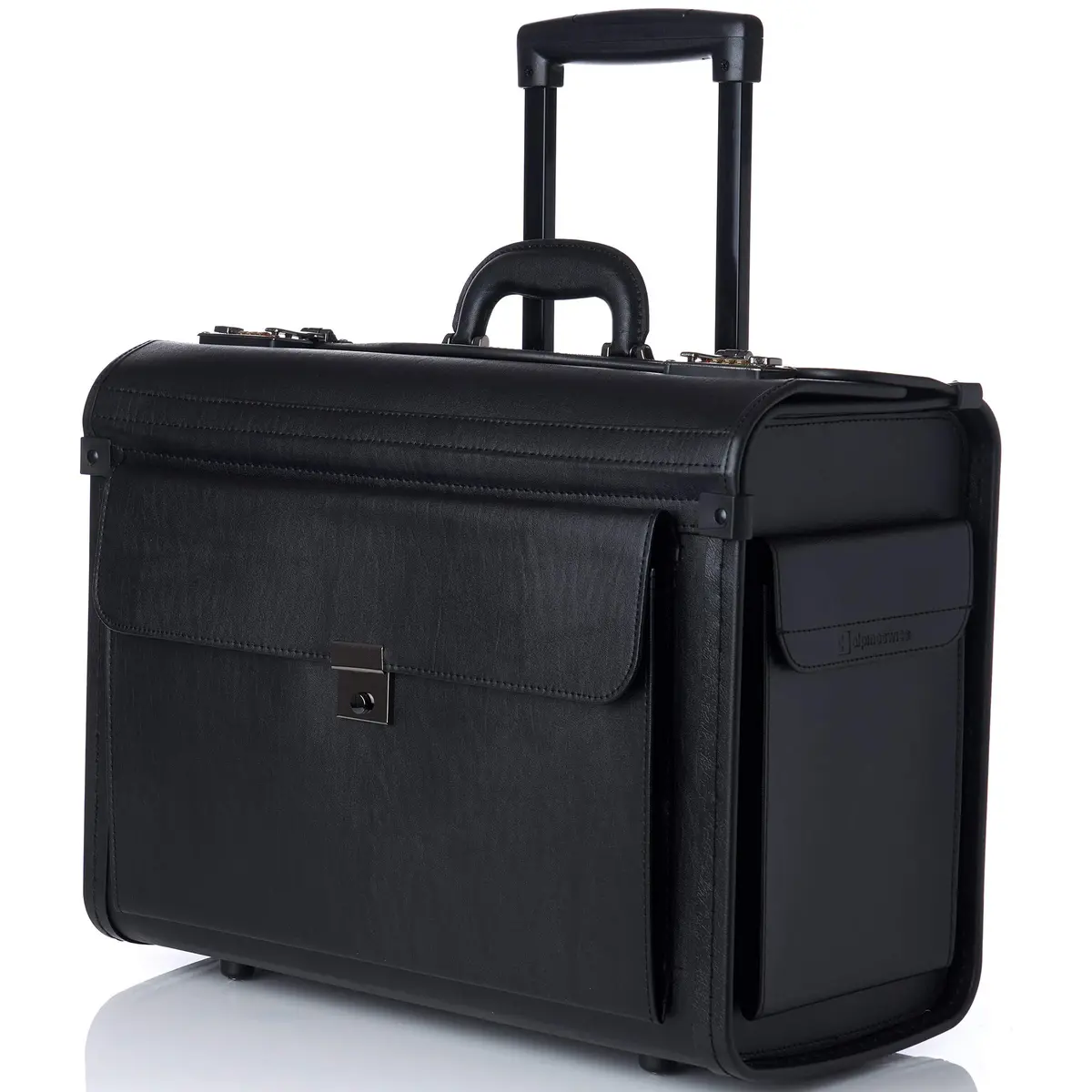 Alpine Swiss Rolling 17" Laptop Briefcase on Wheels Attache with TSA Approval, Black - main product image
