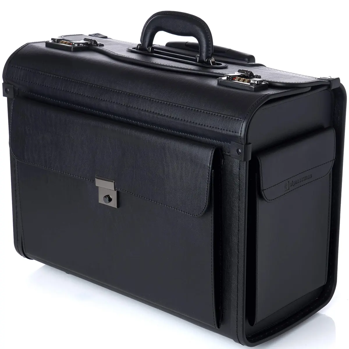Alpine Swiss Rolling 17" Laptop Briefcase on Wheels Attache with TSA Approval, Black - view 9