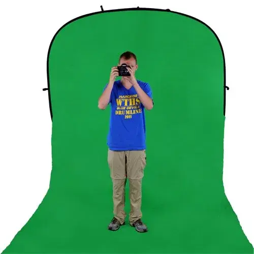 Fotodiox 8x14' Muslin Chromakey Green Backdrop for Collapsible Portable Backdrop Kit - view 3