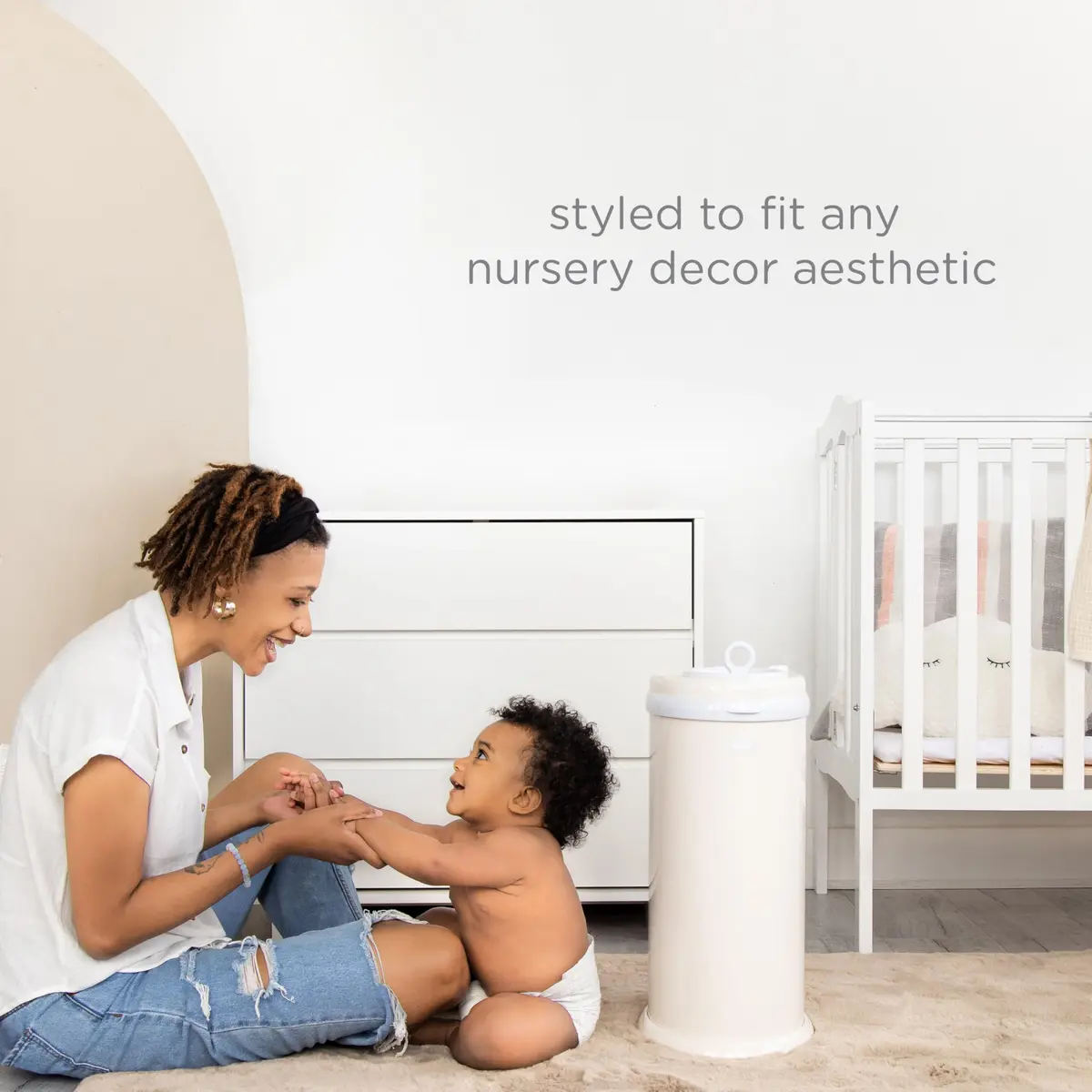 Ubbi Stainless Steel Diaper Pail Ivory | Odor-Locking, No Special Bags, Modern Nursery (70-120 chars) - view 8