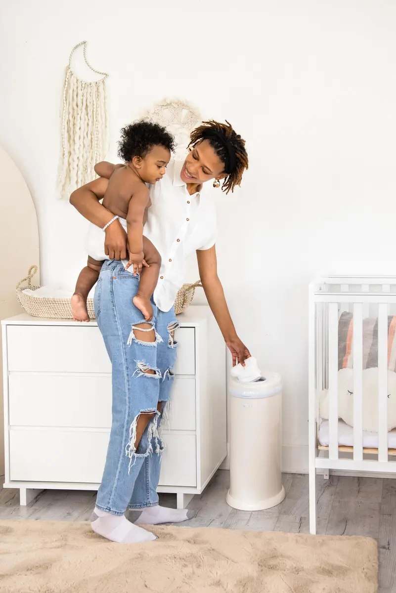Ubbi Stainless Steel Diaper Pail Ivory | Odor-Locking, No Special Bags, Modern Nursery (70-120 chars) - view 9