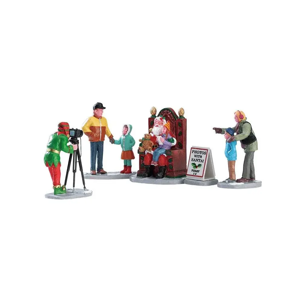 Lemax Photos With Santa Set of 5 Collectible Figurines 7.4 cm (2.9") | Christmas Village Décor - view 4