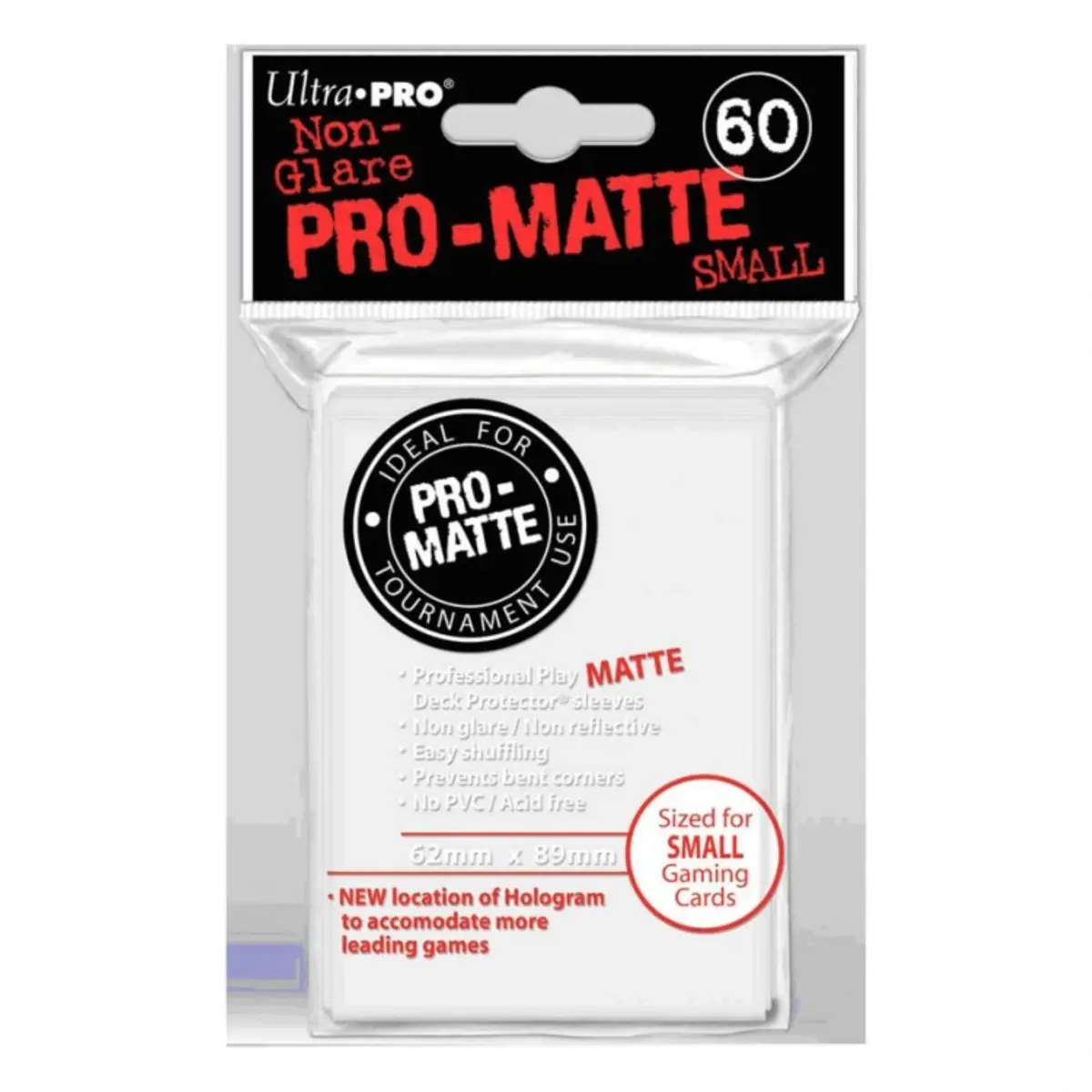 Ultra Pro PRO-Matte Small Deck Protector Sleeves for Yu-Gi-Oh and Cardfight Vanguard - White (60 ct.) | Non-glare archival-safe sleeves - main product image