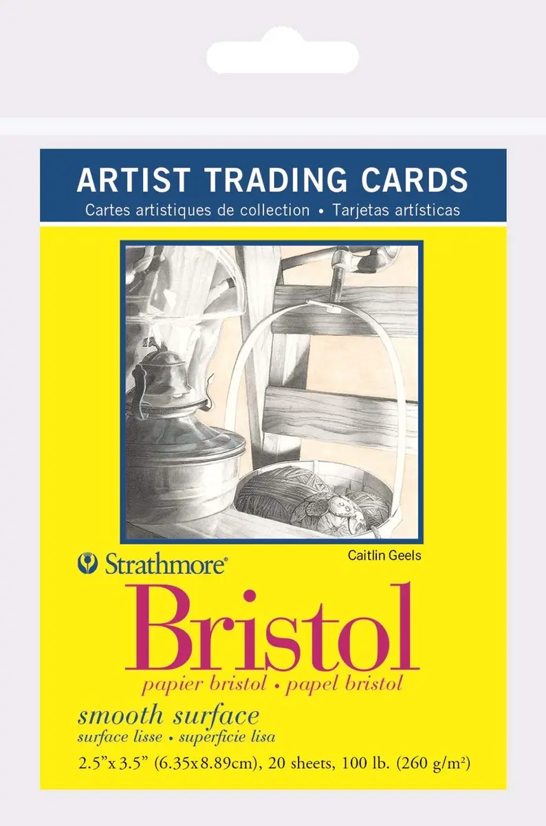Strathmore 300 Series Bristol Artist Trading Cards, Smooth Surface, 20 Sheets | 2.5x3.5 inch, 100lb Paper - main product image