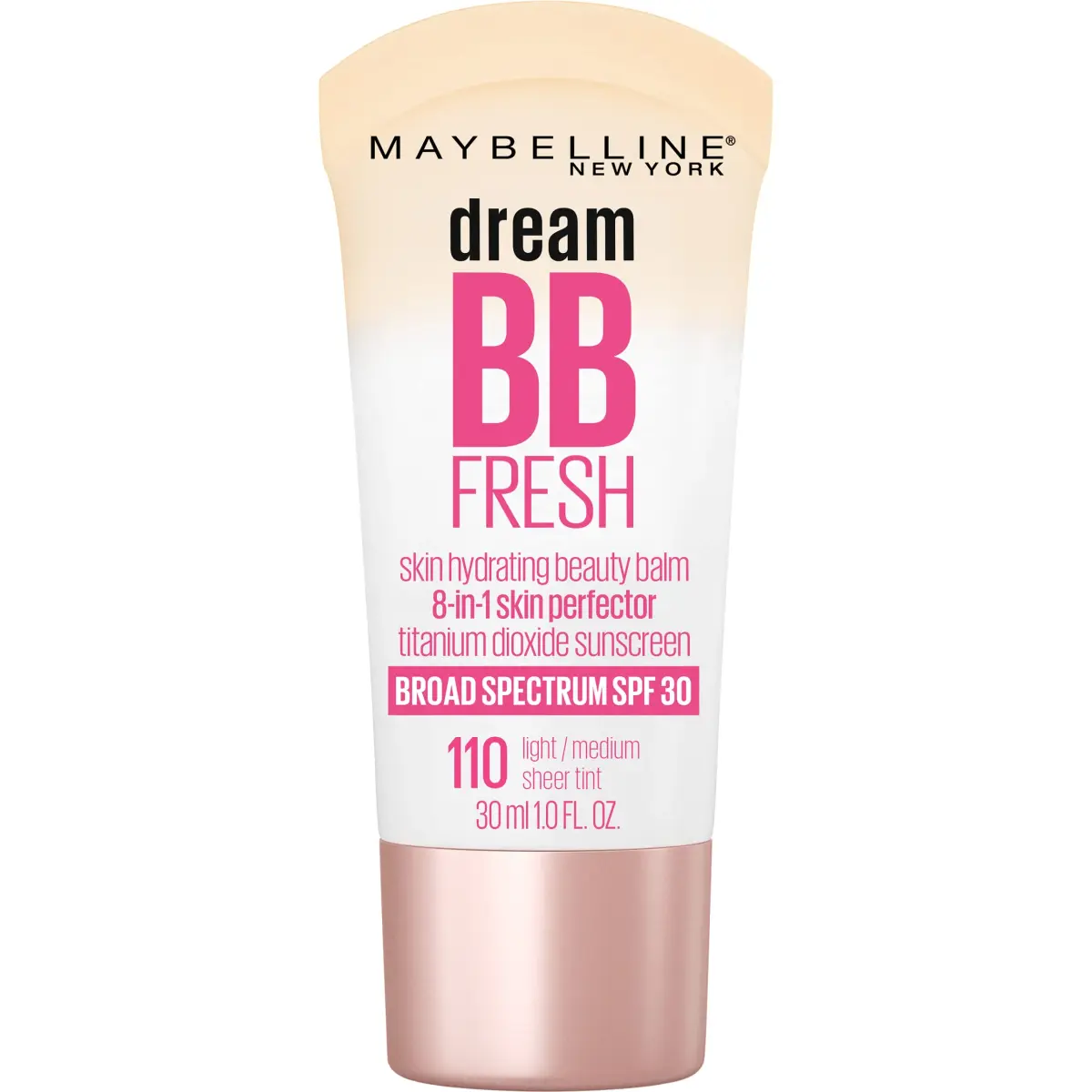 Maybelline Dream Fresh BB Cream SPF 30 Light/Medium | 29.57ml (1 Fl Oz) Oil-Free Hydrating Beauty Balm - main product image