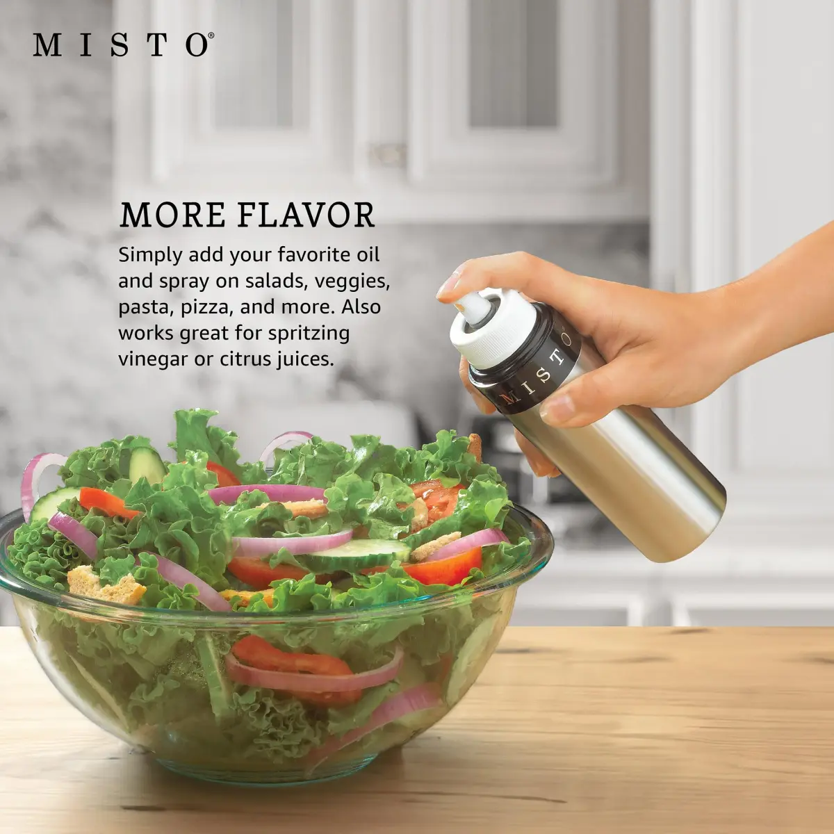 Misto Gourmet Olive Oil Sprayer Set of 2 Aluminum Bottles, 95ml (3.2 fl oz) Each | Even Mist for Healthy Cooking - view 2