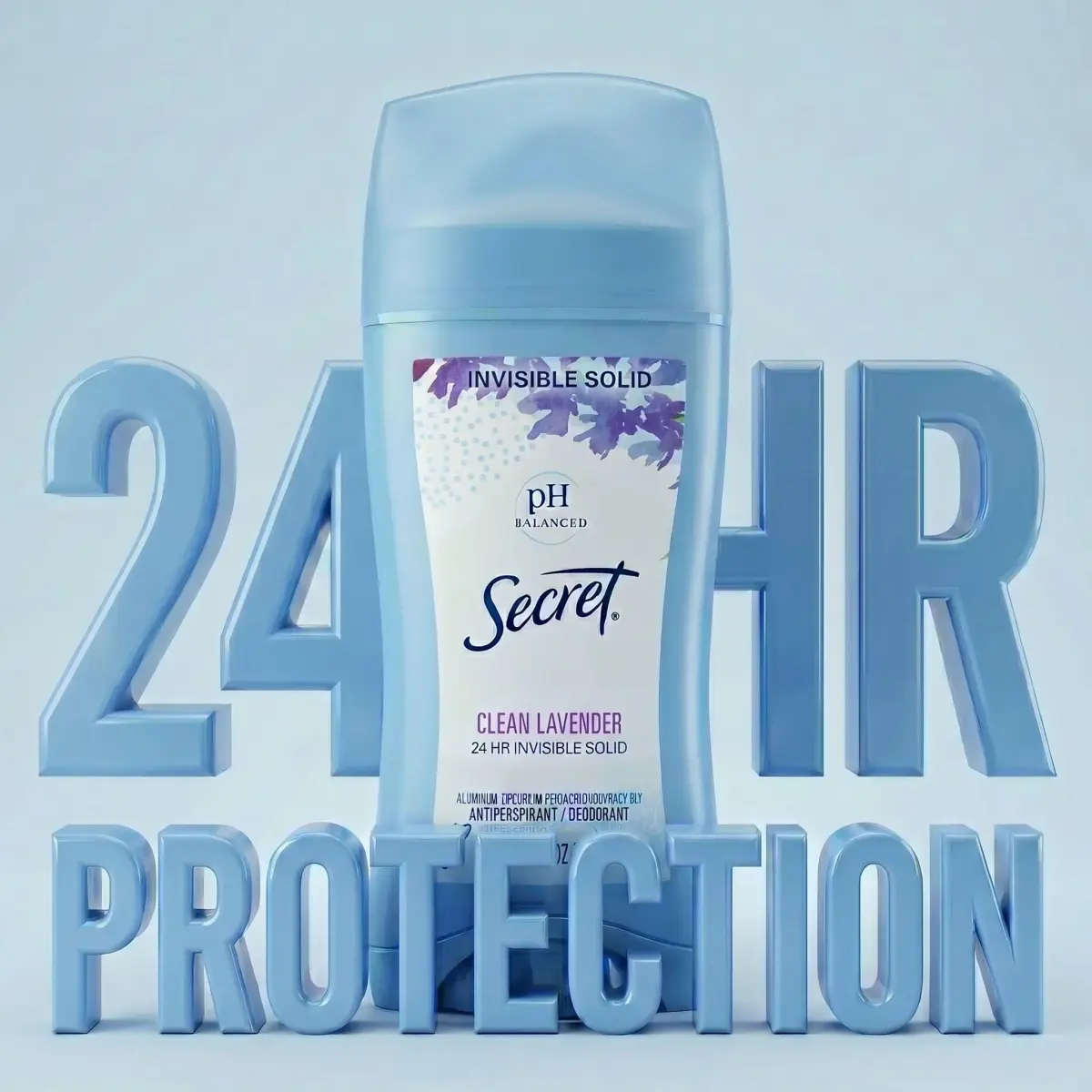 Secret Invisible Solid Clean Lavender Antiperspirant & Deodorant for Women, 5.2 oz (2.6 oz x 2) | 24hr Sweat & Odor Protection - view 3