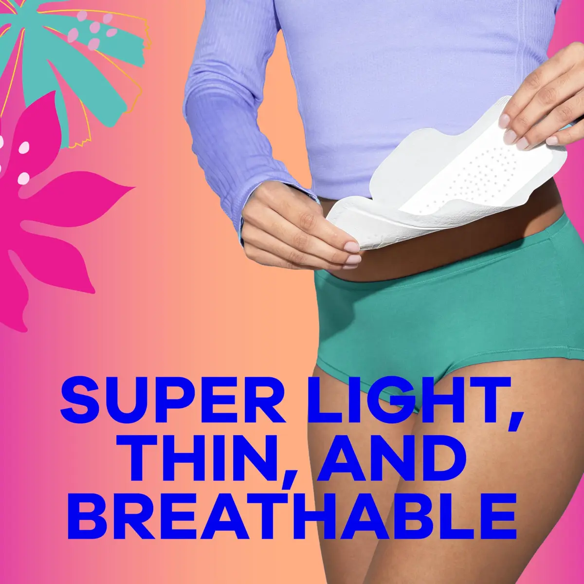 Always Radiant Teen Pads, Size 1 Regular, 28 Count | Dermatologist Tested & Unscented - view 6