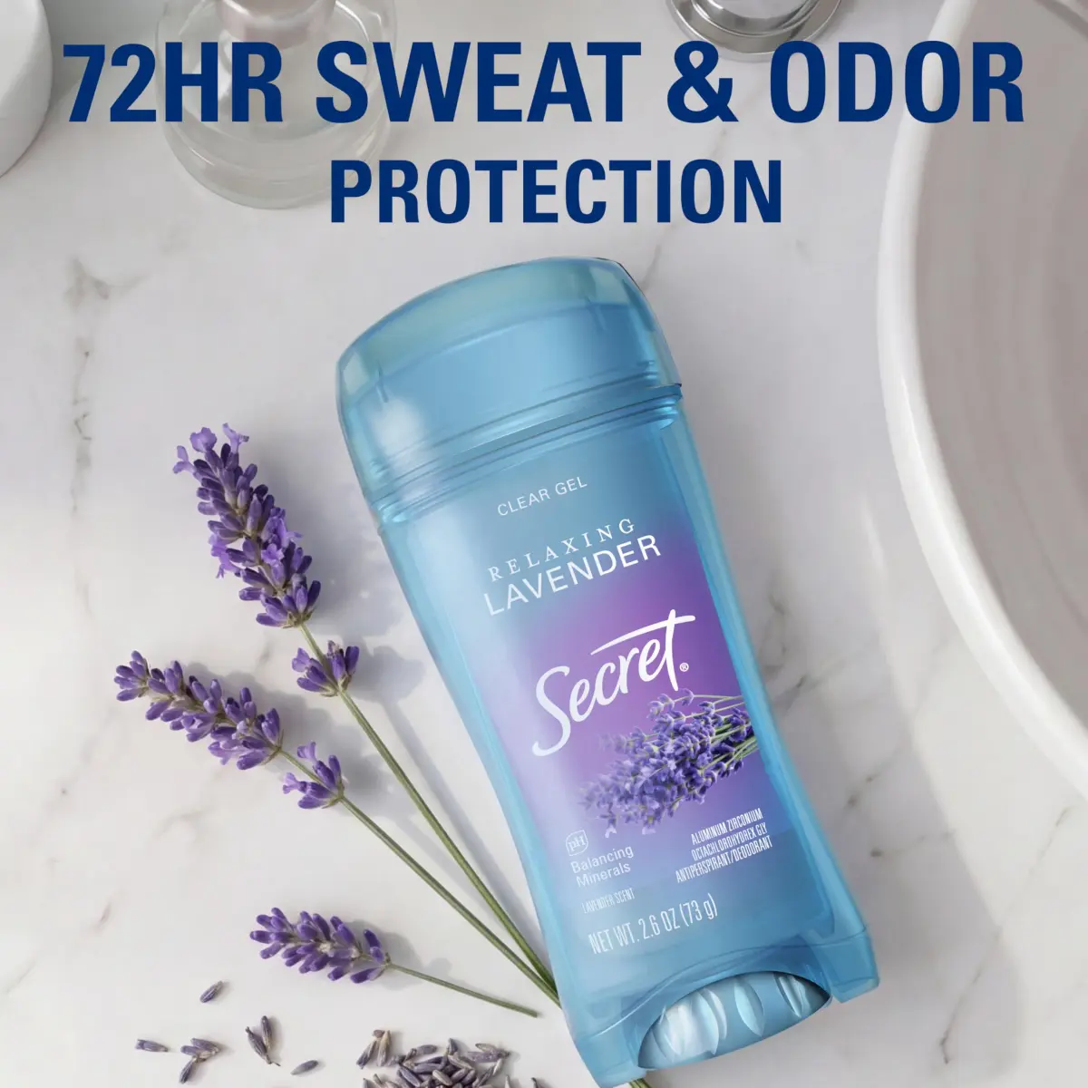Secret Fresh Clear Gel Antiperspirant Deodorant for Women, 72hr Protection, 5.2 oz (Pack of 2) | pH Balancing Minerals - view 3
