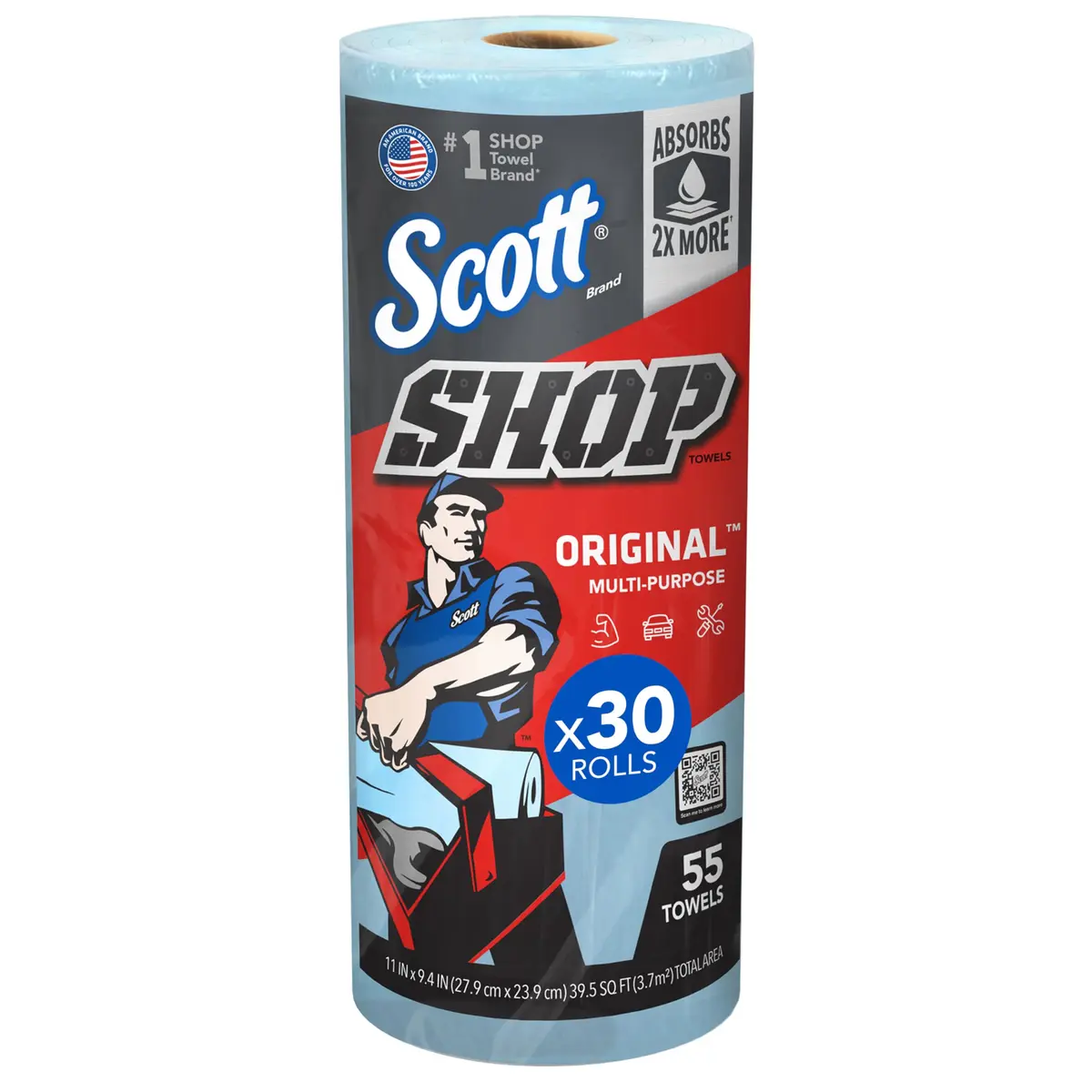 Scott Shop Original Blue Paper Towels 1650 Sheets (75130) | Absorbent & Durable for Tough Jobs - main product image