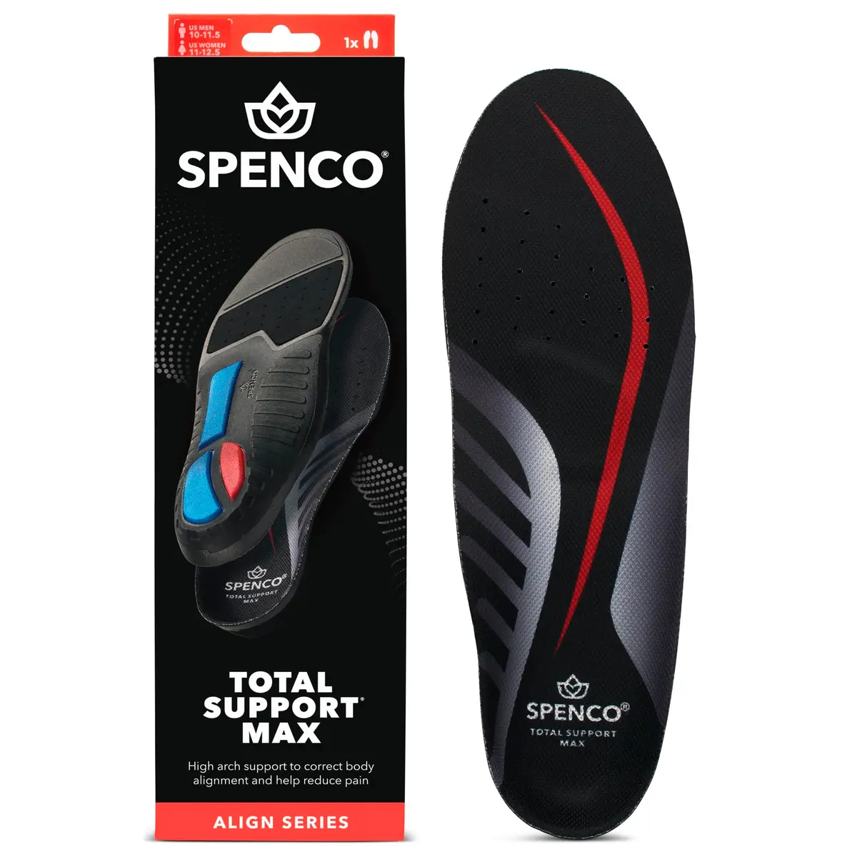 Spenco Total Support Max Shoe Insoles | Orthotic Arch Support for Over-Pronation & Shock Absorption (70-120 chars) - main product image