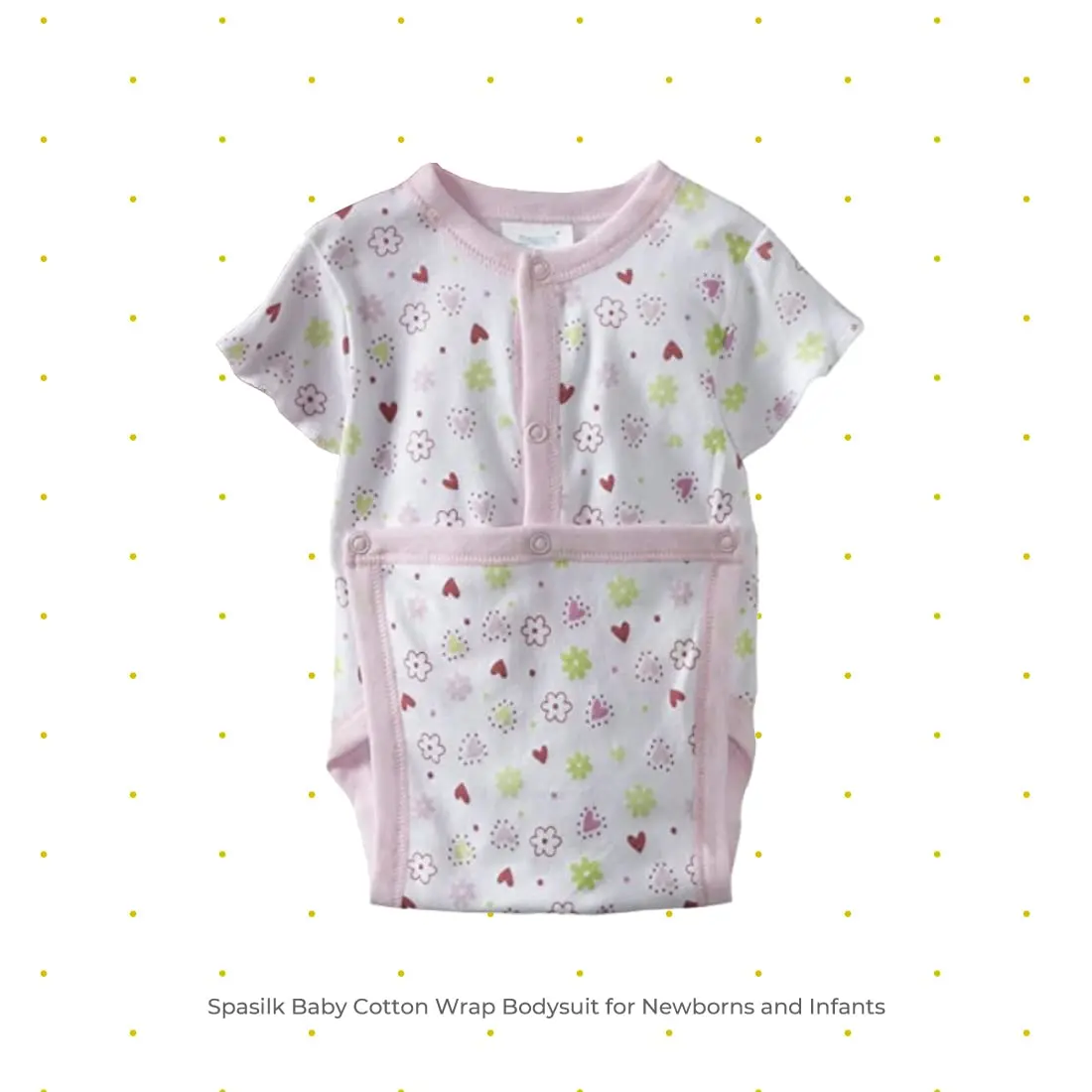Spasilk Baby Bodysuit 2 Pack Pink Flower Short Sleeve Wrap for Newborns & 3-9 Months - view 2