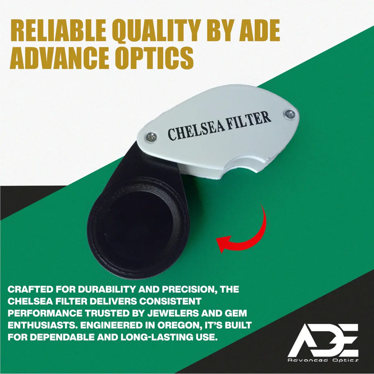 Ade Advanced Optics Chelsea Filter – Gemstone Identification Tool for Emerald, Jadeite, Green & Gem Stones Testing – Compact Jewelers Filter - view 8