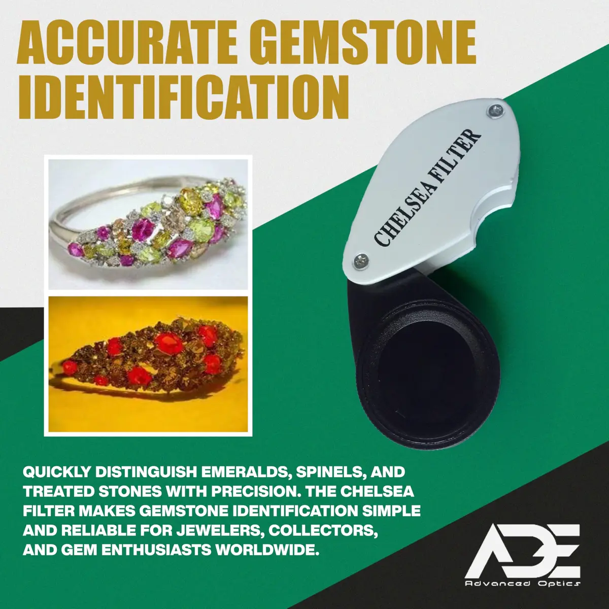 Ade Advanced Optics Chelsea Filter – Gemstone Identification Tool for Emerald, Jadeite, Green & Gem Stones Testing – Compact Jewelers Filter - view 5