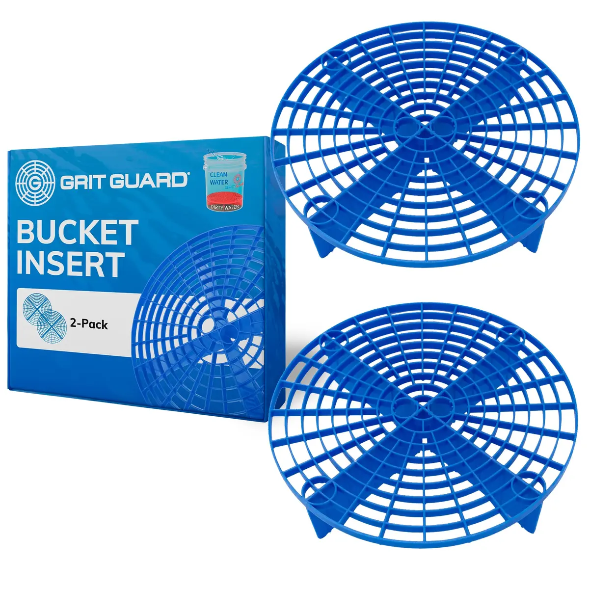 Grit Guard Blue Bucket Insert (2 Pack) | 2.5 inch Height, 10 inch Diameter, 5 Gallon Capacity | Prevents Scratches & Swirl Marks - main product image