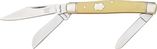 Rough Rider Stockman Yellow Synthetic | 3 1/4" Fixed Clip Point Blade, Reusable - main product image