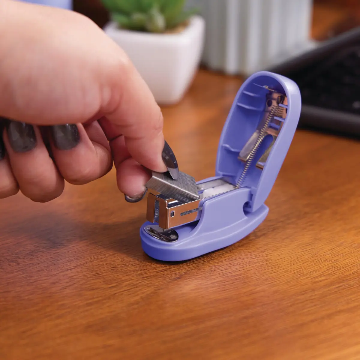 Swingline Tot Mini Stapler 12 Sheets | Includes Staple Remover & 1000 Staples, Purple - view 4