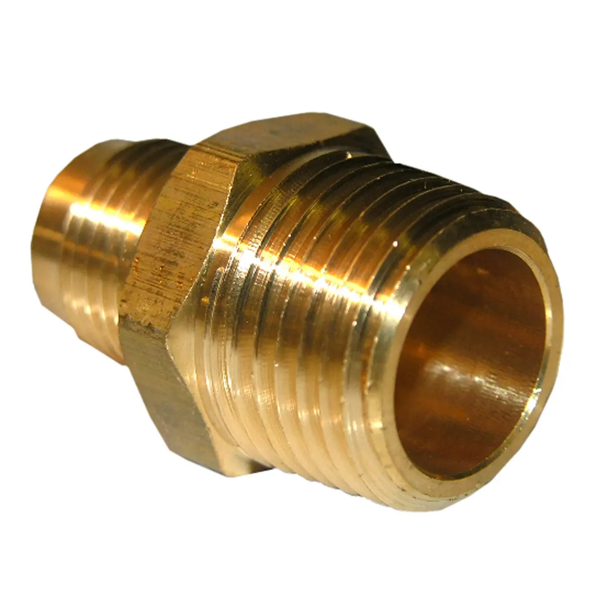 LASCO 17-4833 Brass Adapter 3/8-Inch Flare & 1/2-Inch Male Pipe Thread | Durable Plumbing Fitting - main product image