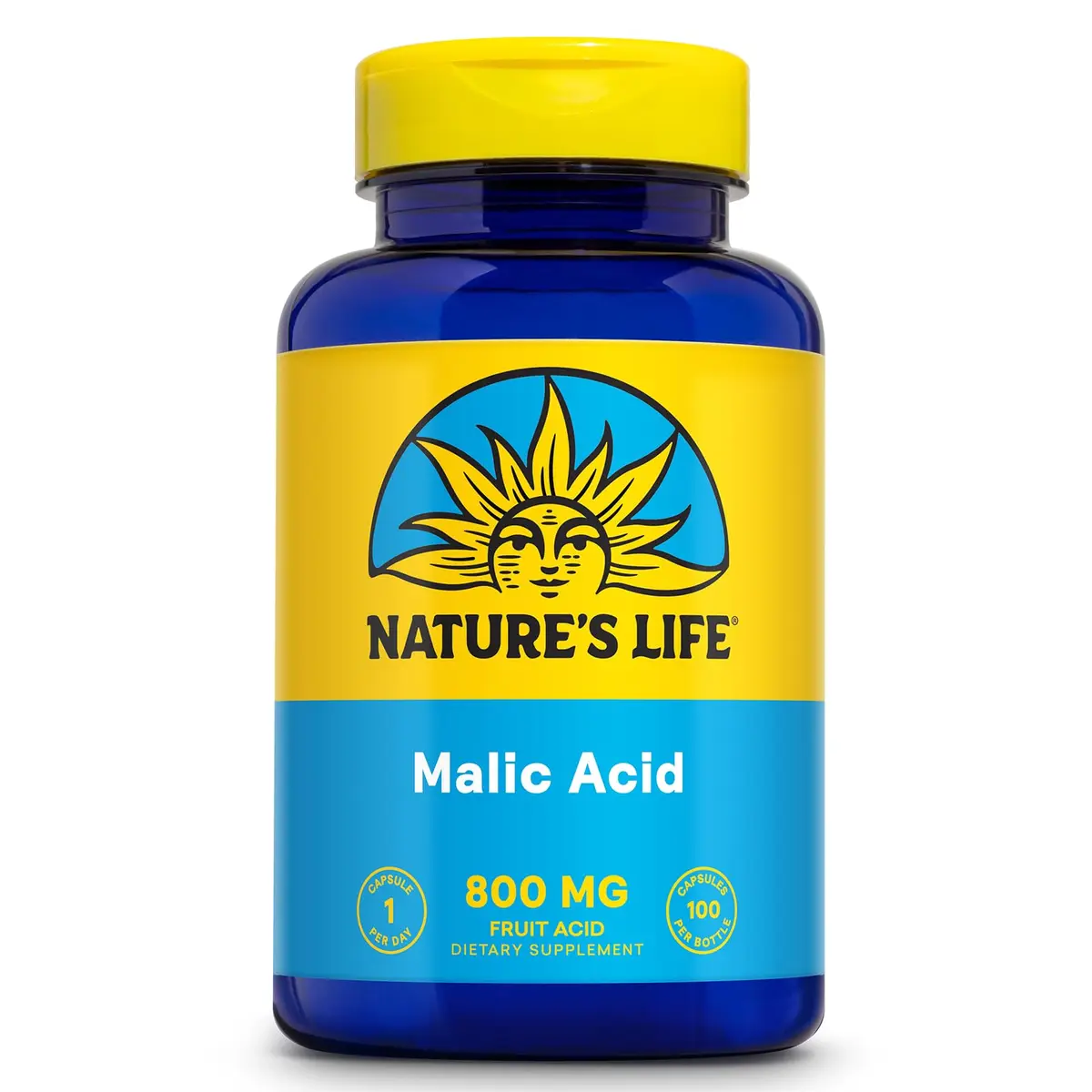 Nature's Life Malic Acid 800 mg | Chelating Agent Supports Energy & Muscle Comfort | No Gluten, Non-GMO | 100 Count - main product image