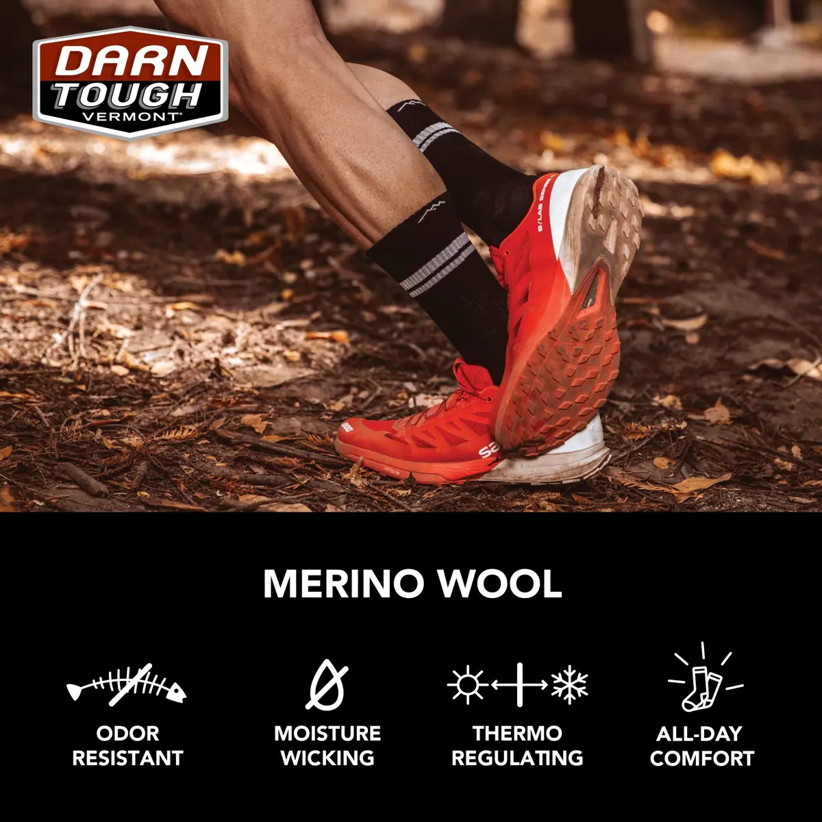 Darn Tough Vermont Men's Merino Wool 1/4 Ultra-Light Athletic Socks X-Large | Seamless, Breathable & Guaranteed for Life - view 4