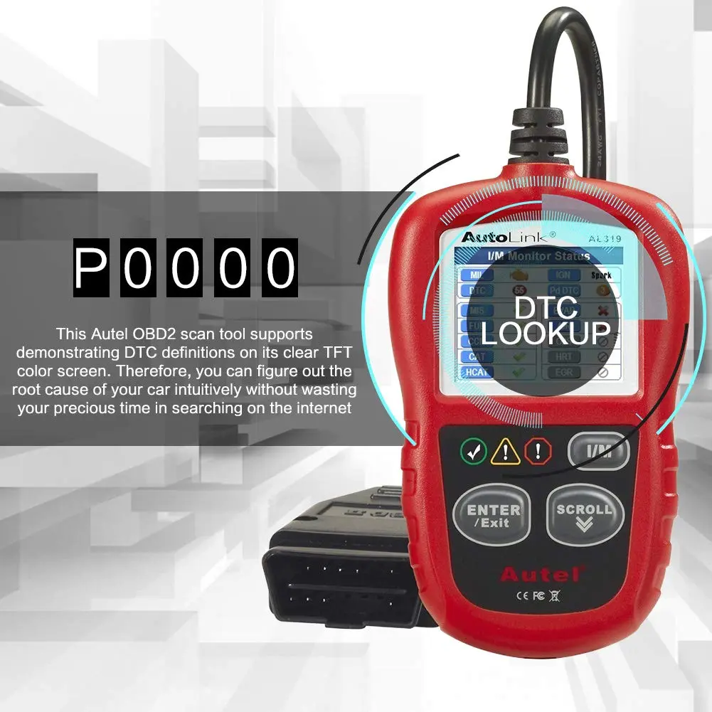 Autel Autolink AL319 Car OBD2 Scanner Code Reader Engine Fault Code Scanner CAN Diagnostic Tool for All Vehicles Since 1996 - view 5