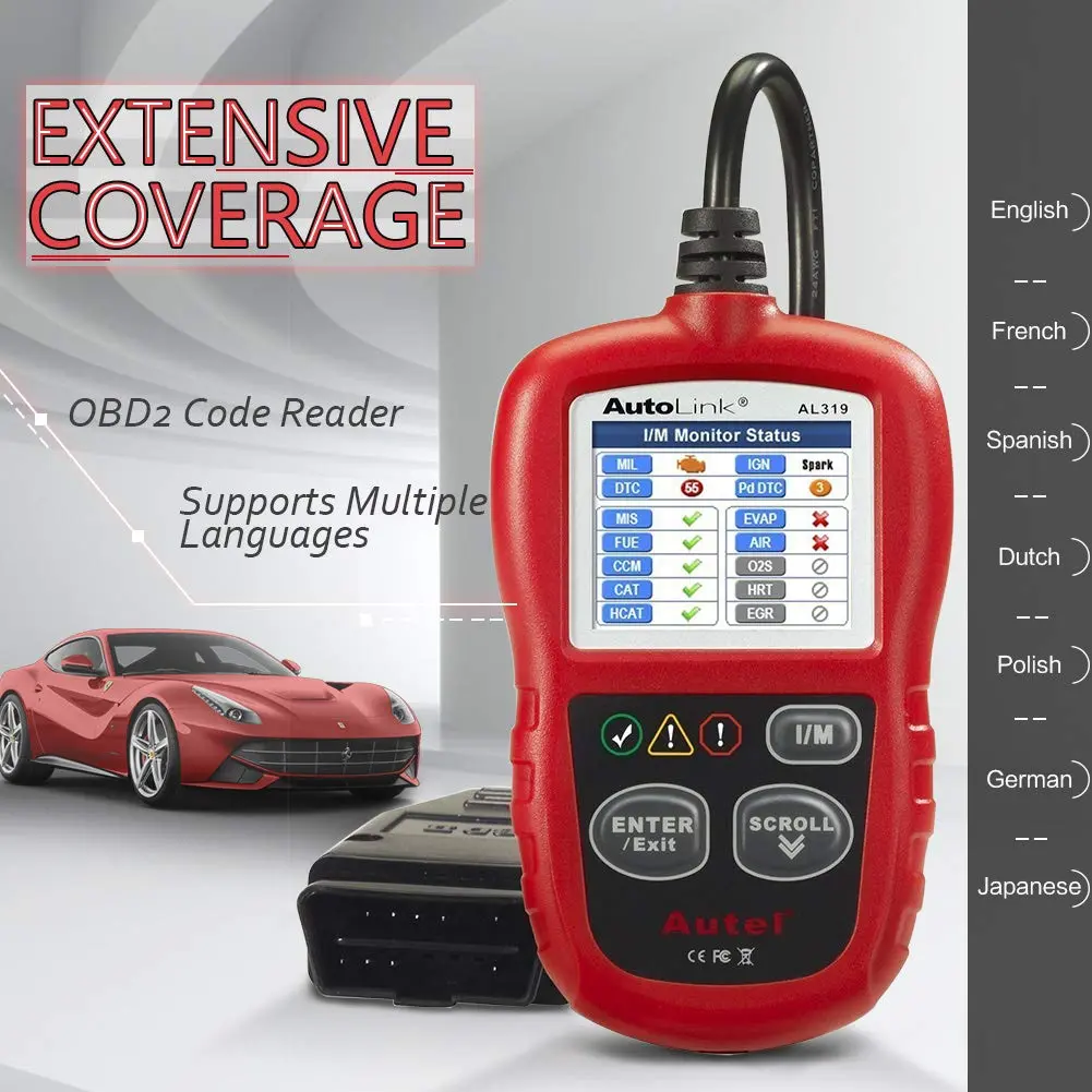 Autel Autolink AL319 Car OBD2 Scanner Code Reader Engine Fault Code Scanner CAN Diagnostic Tool for All Vehicles Since 1996 - view 2